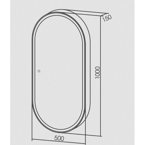 Зеркало-шкаф Silver Mirrors Soho-BLACK 500х1000 прав. (сенсорный выключатель) LED-00002613