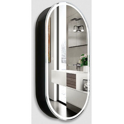 Зеркало-шкаф Silver Mirrors Soho-BLACK 500х1000 прав. (сенсорный выключатель) LED-00002613
