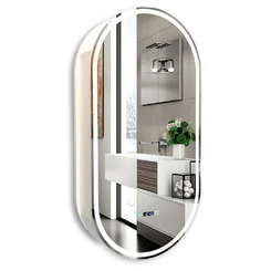 Зеркало-шкаф Silver Mirrors Soho-WHITE 500х1000 - 3.1 (ЖК-часы, подогрев, сенс. выключатель) LED-00002671