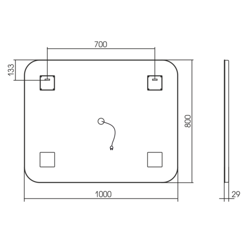 Зеркало Silver Mirrors Стив ТХ 1000х800 (LED-подсветка, сенсорный выключатель) LED-00002697