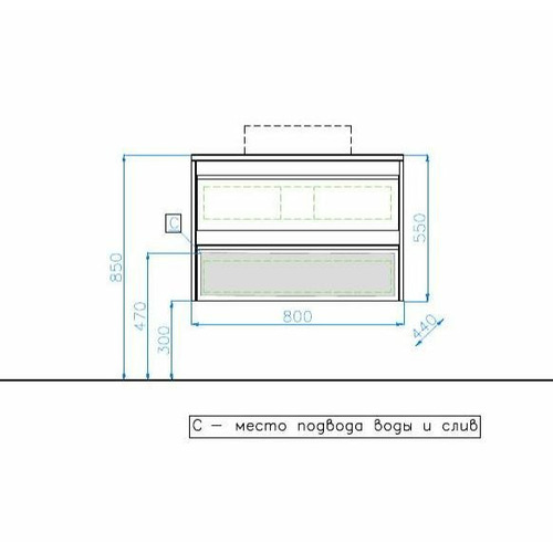 Тумба подвесная Style Line Монако 80 (2 ящ.) Гамма 56 Осина бел /бел лакобель Plus ЛС-00000634
