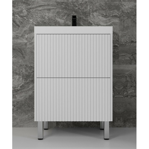 Тумба напольная Style Line Стокгольм 60 Classic 60 (2 ящ.) белый рифленый софт Push ЛС-00002333