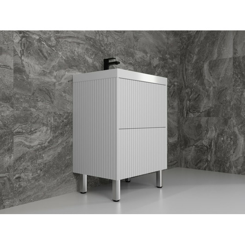 Тумба напольная Style Line Стокгольм 60 Classic 60 (2 ящ.) белый рифленый софт Push ЛС-00002333