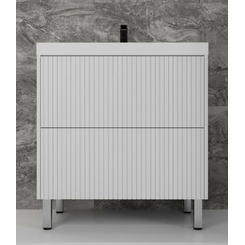 Тумба напольная Style Line Стокгольм 80 Classic 80 (2 ящ.) белый рифленый софт Push ЛС-00002335