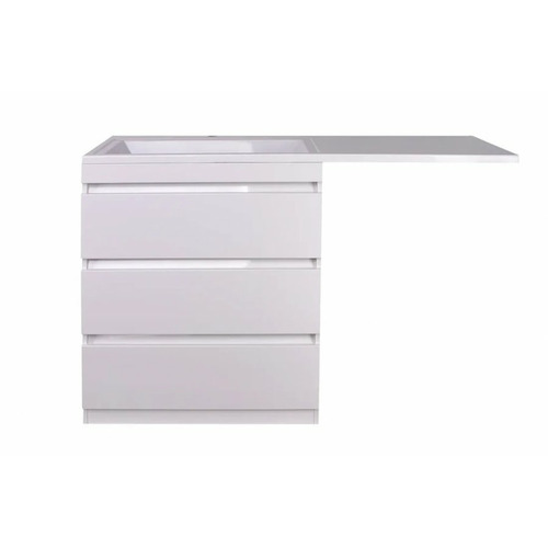 Тумба напольная Style Line Даллас 140 Люкс белая Plus (3 ящика) СС-00002221