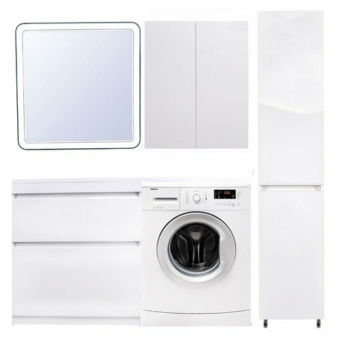 Тумба напольная Style Line Даллас 150 2 ящика Люкс белая Plus СС-00002303
