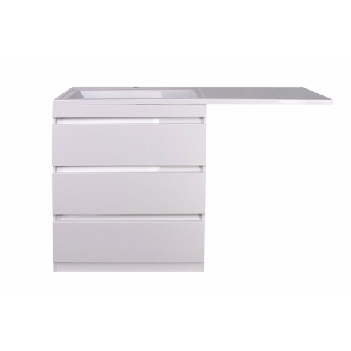 Тумба напольная Style Line Даллас 150 3 ящика Люкс белая Plus СС-00002305