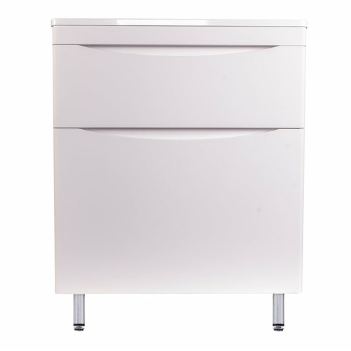 Тумба напольная Style Line Бергамо мини 70 (2 ящ.) Люкс антискрейтч белый Plus СС-00002310