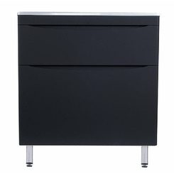 Тумба напольная Style Line Бергамо мини 80 (2 ящ.) Люкс антискрейтч черный Plus СС-00002313