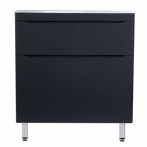 Тумба напольная Style Line Бергамо мини 80 (2 ящ.) Люкс антискрейтч черный Plus СС-00002313