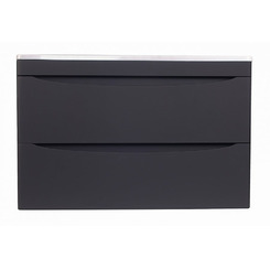 Тумба подвесная Style Line Бергамо мини 80 (2 ящ.) Люкс антискрейтч черный Plus СС-00002324