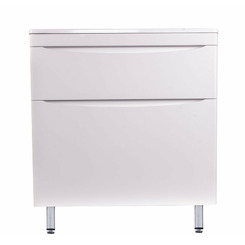Тумба напольная Style Line Бергамо мини 90 (2 ящ.) Люкс антискрейтч белый Plus СС-00002361