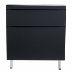 Тумба напольная Style Line Бергамо мини 90 (2 ящ.) Люкс антискрейтч черный Plus СС-00002363