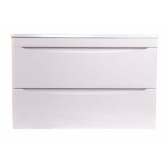 Тумба подвесная Style Line Бергамо мини 90 (2 ящ.) Люкс антискрейтч белый Plus СС-00002364