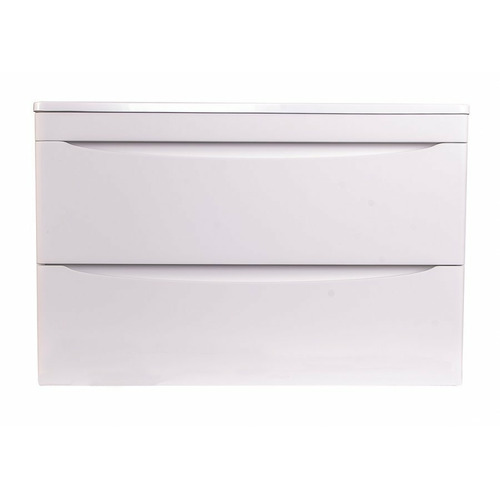 Тумба подвесная Style Line Бергамо мини 90 (2 ящ.) Люкс антискрейтч белый Plus СС-00002364