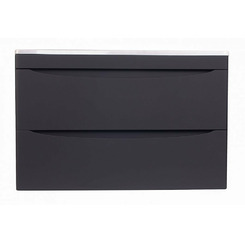 Тумба подвесная Style Line Бергамо мини 90 (2 ящ.) Люкс антискрейтч черный Plus СС-00002366
