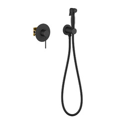 Смеситель встроенный с гигиеническим душем Timo Saona 2389/03SM черный из латуни