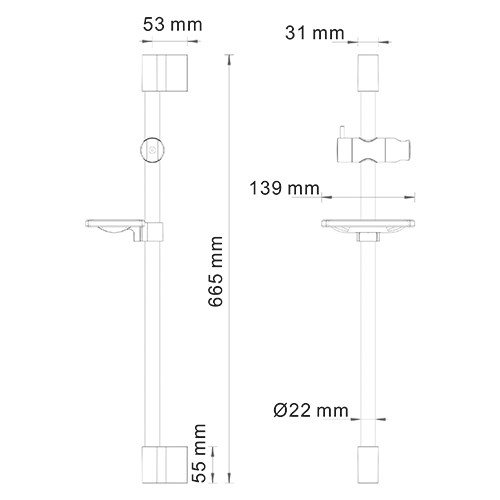Душевой комплект Wasser Kraft A063 66 см