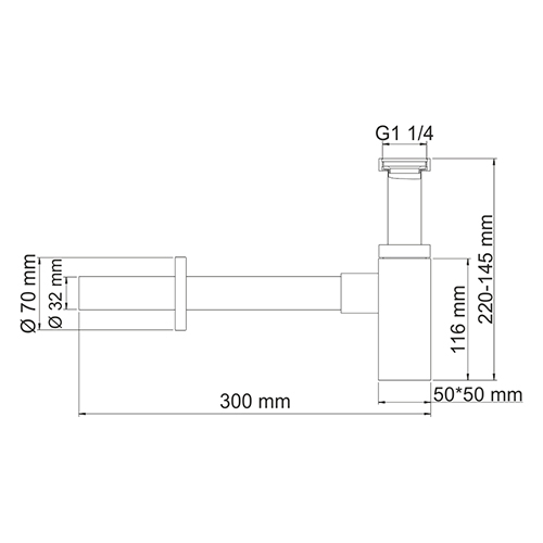 Сифон для раковины Wasser Kraft A072 хром