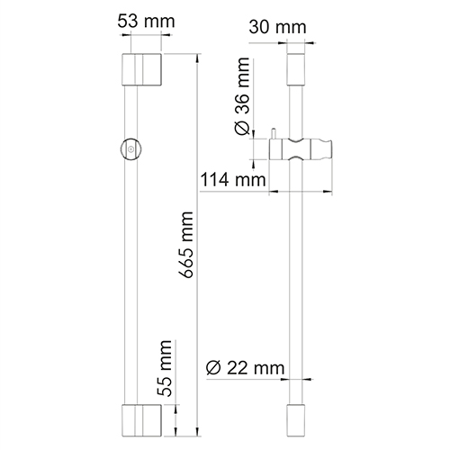 Штанга душевая Wasser Kraft A076 66,5 см
