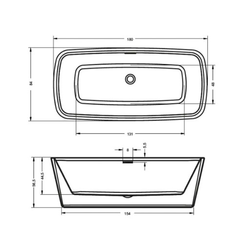 Акриловая ванна Riho Admire FS 180x84