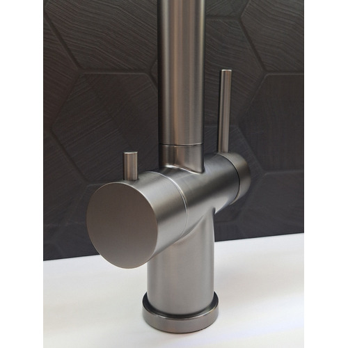 Смеситель для кухни с гибким изливом AltroBagno Flusso 050203 GrMt латунь оружейная сталь