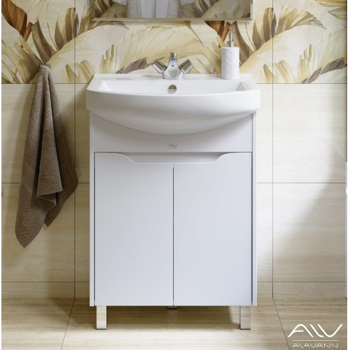 Тумба с раковиной Alavann Crystal 65 белая