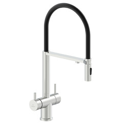 Смеситель для кухни с гибким изливом AltroBagno Flusso 050201 Ni латунь никель