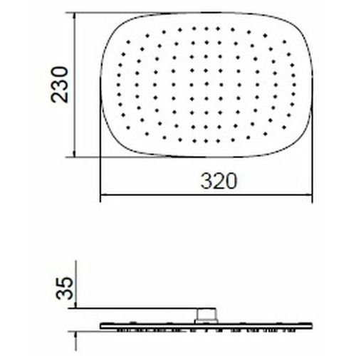 Тропическая лейка Am.Pm Awe Oval F0500300 стационарная