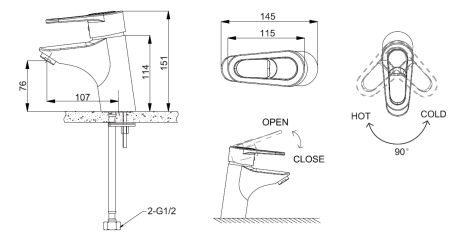 Смеситель Bravat Loop F1124182CP-RUS для раковины