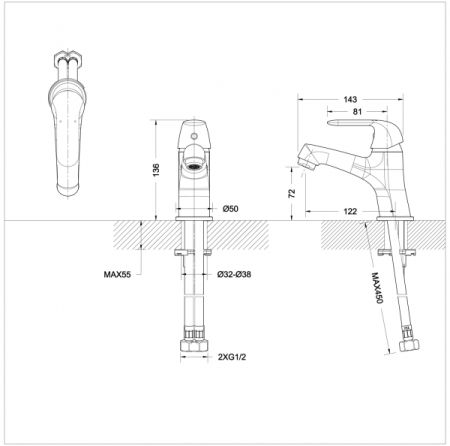 Смеситель Bravat Simple F1135193CP-RUS для раковины