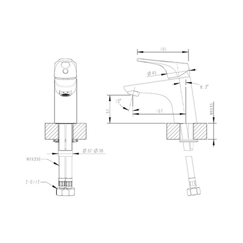Смеситель Bravat Drop-D F148162C для раковины