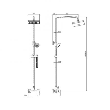 Душевая система Bravat Opal F6125183CP-A-RUS