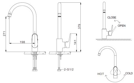 Смеситель Bravat Pure F7105161C для кухни