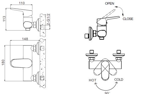 Смеситель Bravat Pure F9105161C-01 для душа