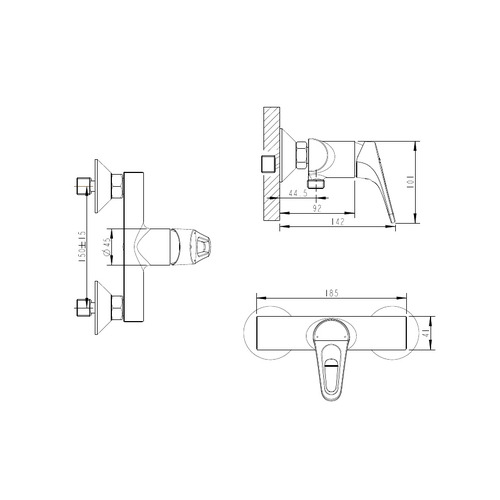 Смеситель Bravat Drop-D F948162C-01 для душа