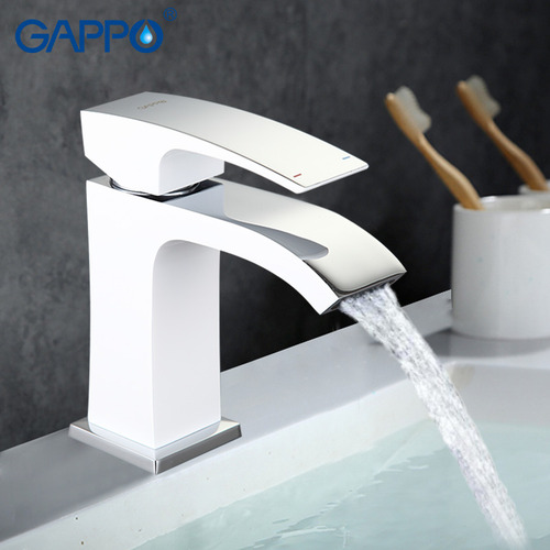 Смеситель для раковины Gappo Jacob G1007-8 хром-белый