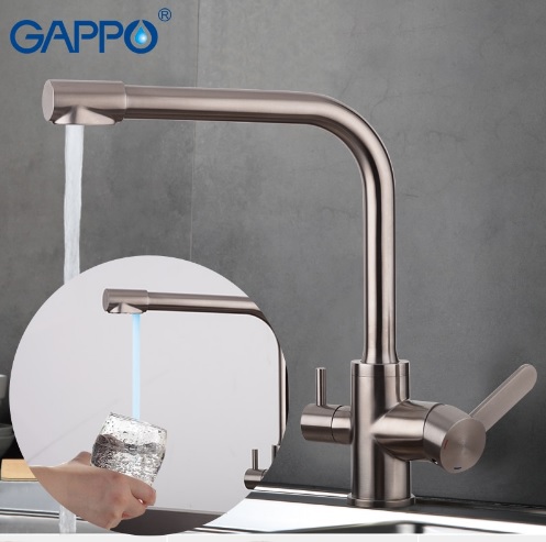 Смеситель для кухни Gappo G4399-4 нержавеющая сталь