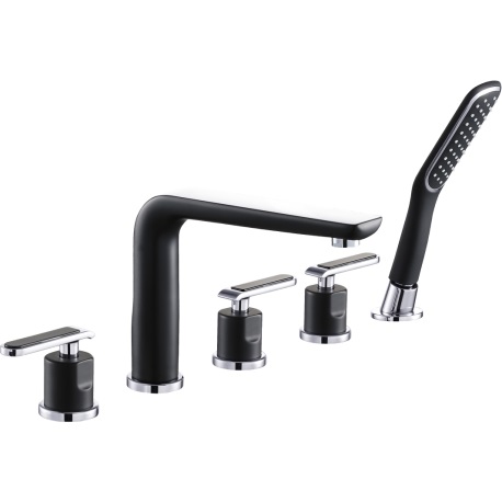 Смеситель для ванны Ganzer Haiger GZ 52031C на 4 отверстия чёрный
