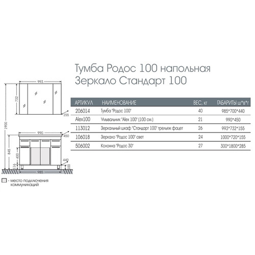 Зеркало Санта Родос 80
