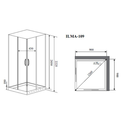 Душевая кабина Timo Premium ILMA-109