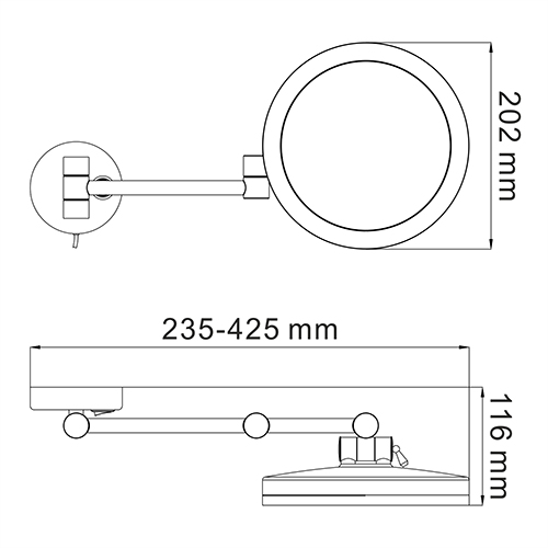 Косметическое зеркало Wasser Kraft K-1004