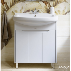 Тумба с раковиной Alavann Crystal 75 белая