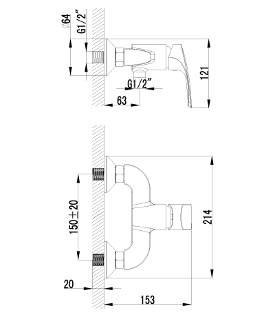 Смеситель Lemark Plus Shape LM1703C для душа