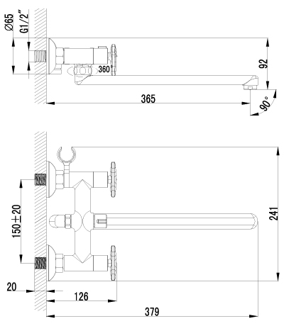 Смеситель Lemark plus Spirirt LM1951C для ванны