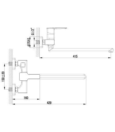 Смеситель Lemark Basic LM3617C для ванны