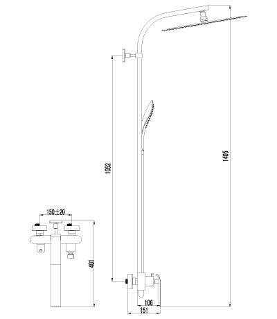 Душевая стойка Lemark Melange LM4960CW