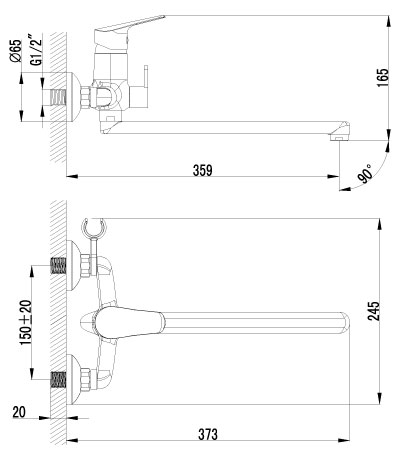 Смеситель Lemark Partner LM6551C для ванны с душем