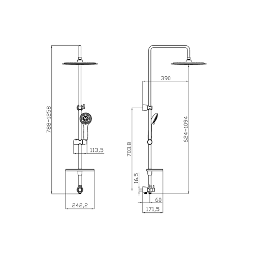 Душевой гарнитур Lemark LM8802C без смесителя