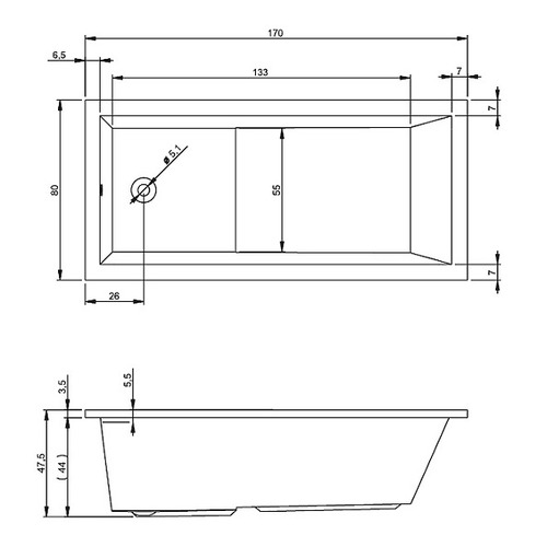 Акриловая ванна Riho Lusso Plus 170х80